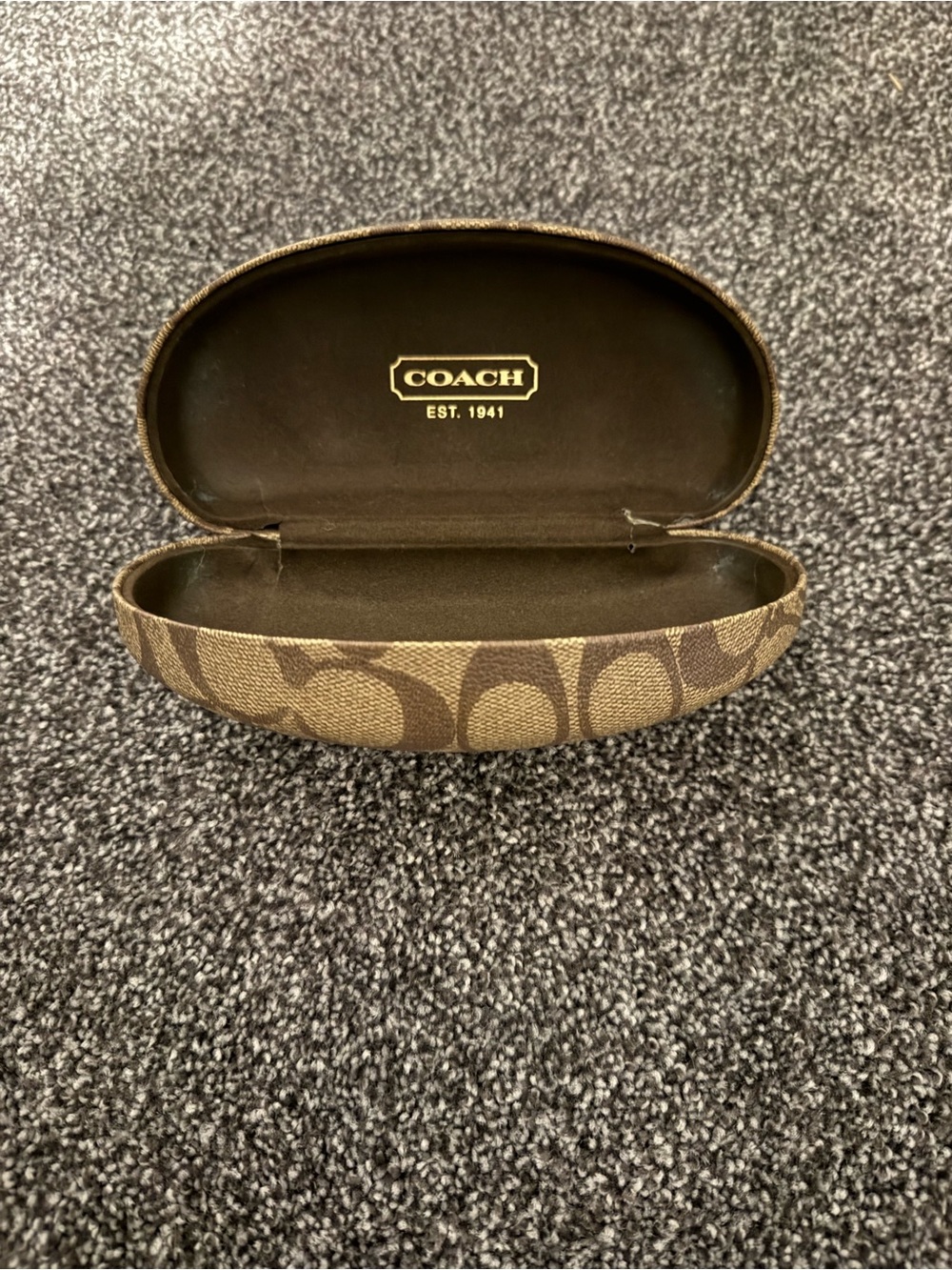 Coach Brown Signature Monogram sunglasses Case